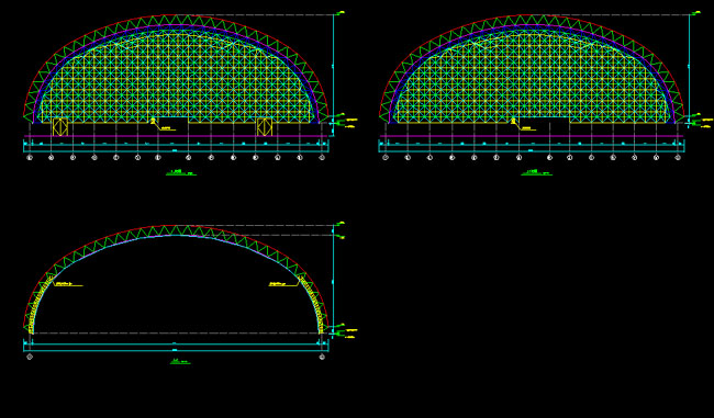 丽江跨度110米，拱高35_7米煤棚网架
